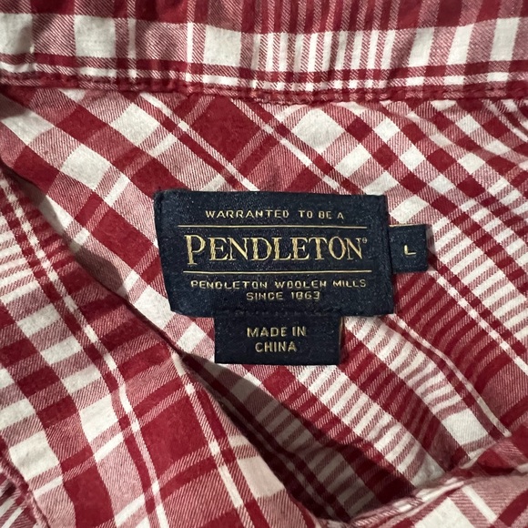 Pendleton Sunnyside two pocket shirt dress in red rock and white plaid - Picture 4 of 4